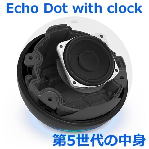 AmazonのEcho Dot with clock 第5世代を分解した写真